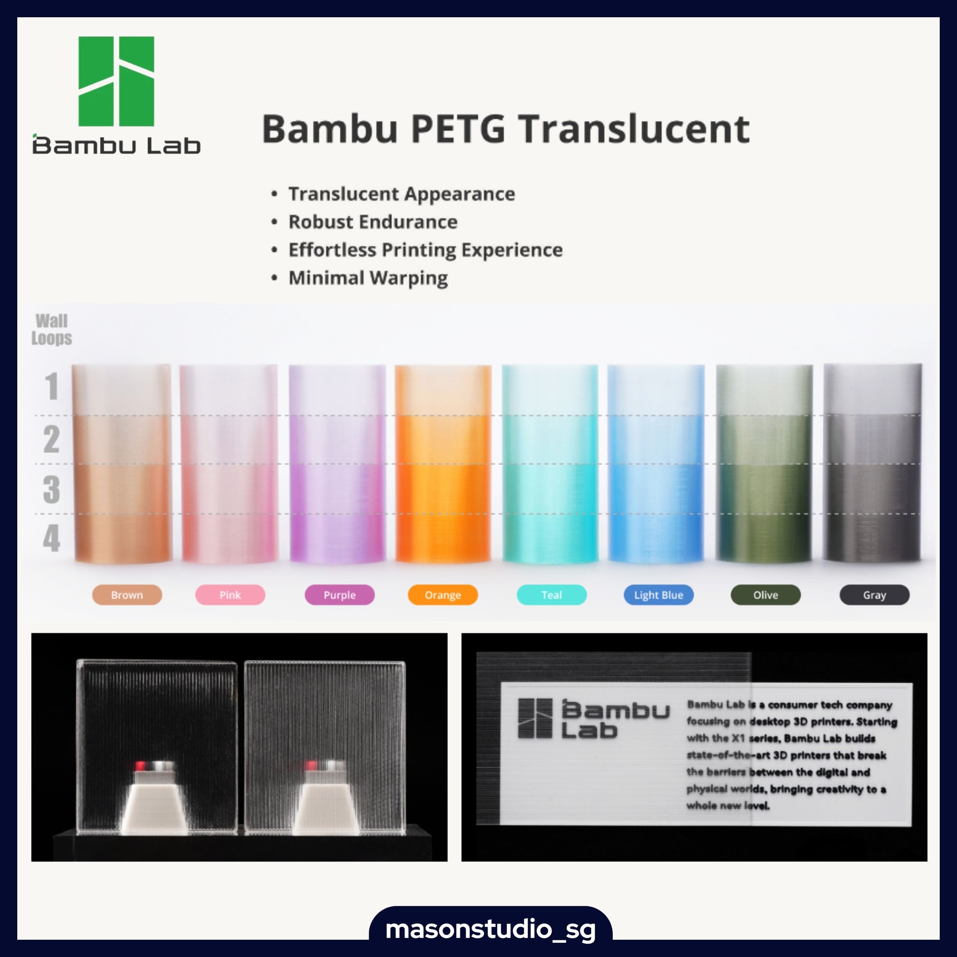 Bambu Lab PETG Translucent Filament