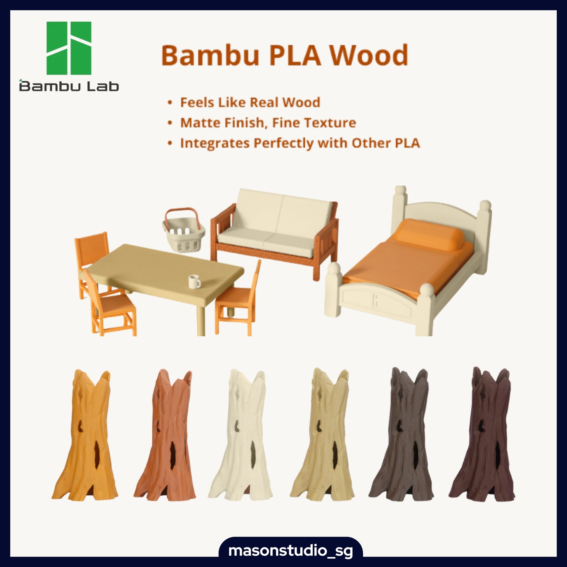 Bambu Lab PLA Wood Filament